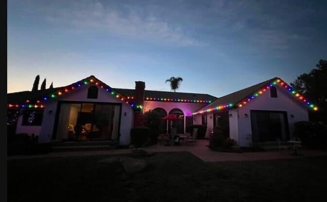 Multi-colored Christmas Lights Installation