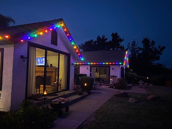 Multi-colored Christmas Light Installation