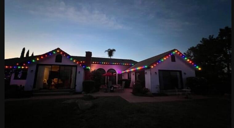 Multi-colored Christmas Lights Installation
